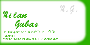 milan gubas business card